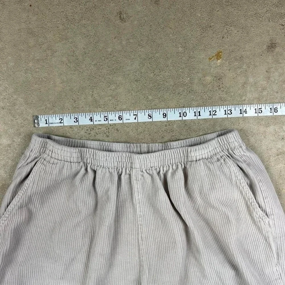 Vintage Corduroy Sweatpants Size Small Cream Blank Straight Leg Wide Whale